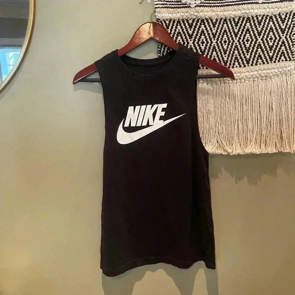NIKE WOMENS BLACK TANK TOP ATHLETIC WORKOUT MUSCLE TANK SMALL - Picture 6 of 8